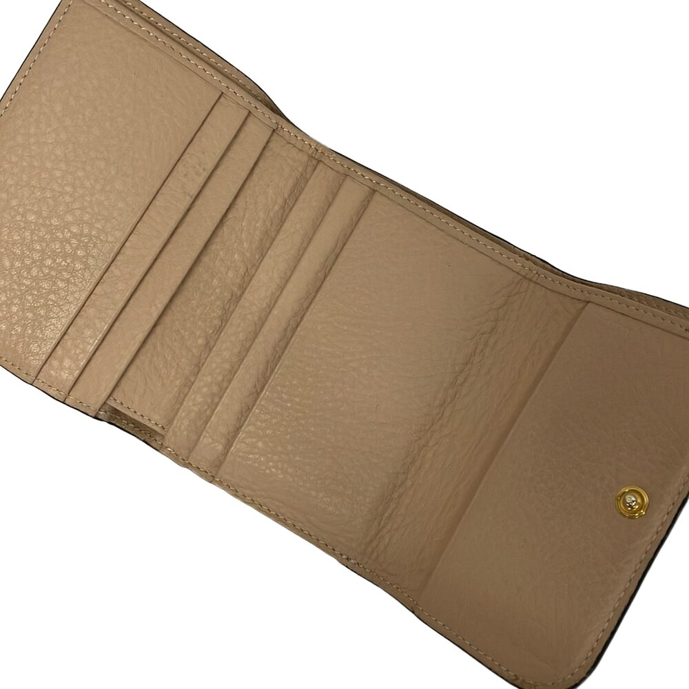 Chloé Alphabet Small Trifold Wallet Trifold Wallet Beige Gold - Picture 3 of 7
